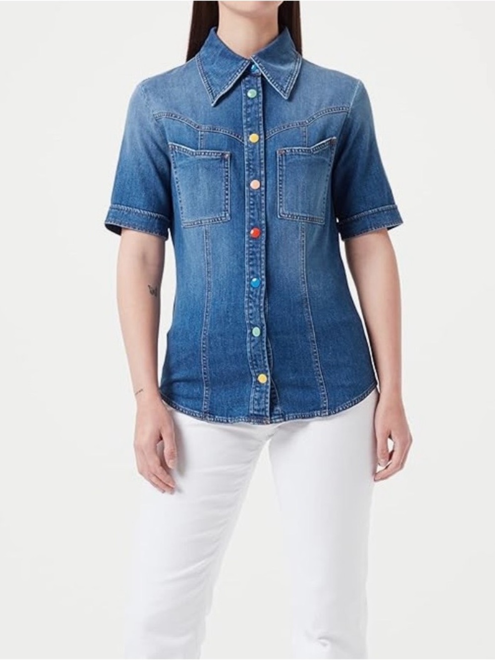 Love Moschino Denim Button Up Shirt